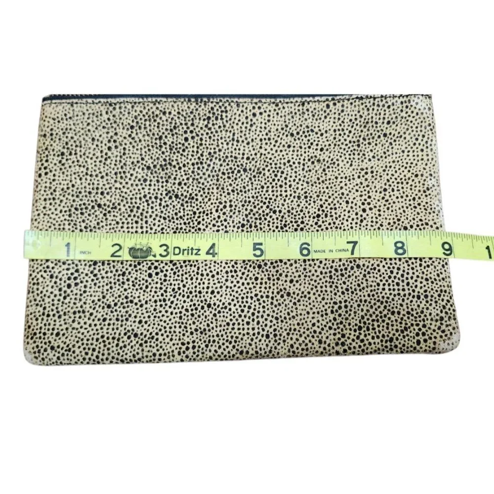 Madewell Pouch Wallet Coin Bag Animal Print Cheetah Calf Hair Textured Case